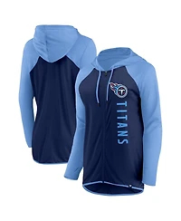 Women's Fanatics Navy, Light Blue Tennessee Titans Forever Fan Full-Zip Hoodie
