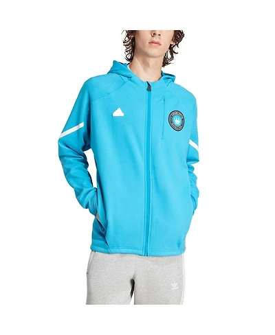 Men's adidas Blue Charlotte Fc 2024 Anthem Travel Full-Zip Jacket