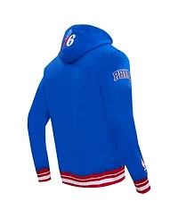Men's Pro Standard Royal Philadelphia 76ers Script Tail Pullover Hoodie