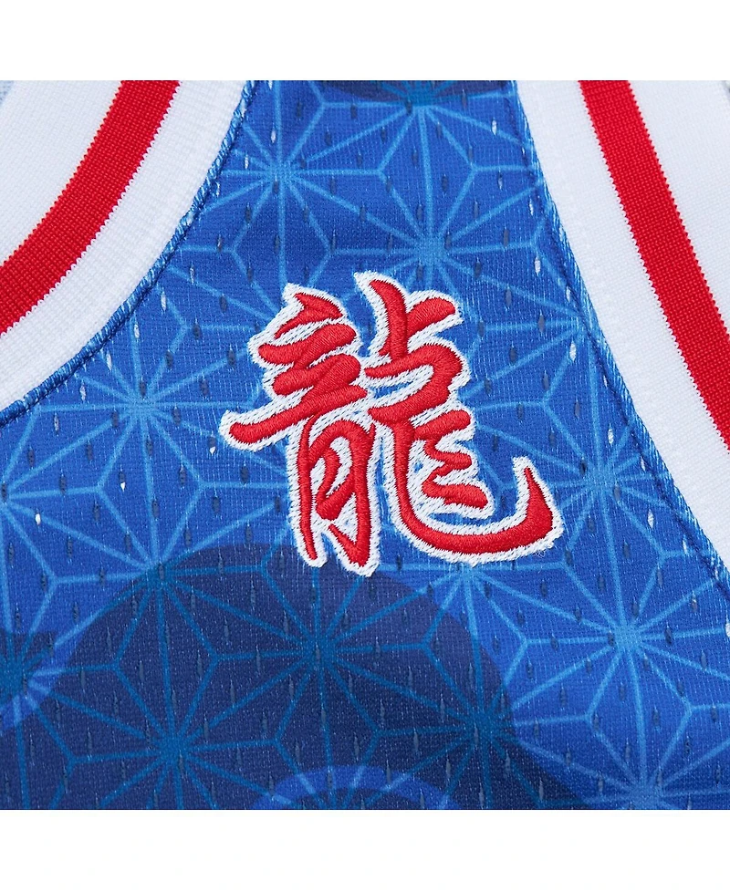 Men's Mitchell & Ness Allen Iverson Royal Philadelphia 76ers 1996/97 Hardwood Classics Asian Heritage 6.0 Swingman Throwback Player Jersey