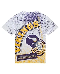 Men's Mitchell & Ness White Minnesota Vikings Team Burst Sublimated T-Shirt