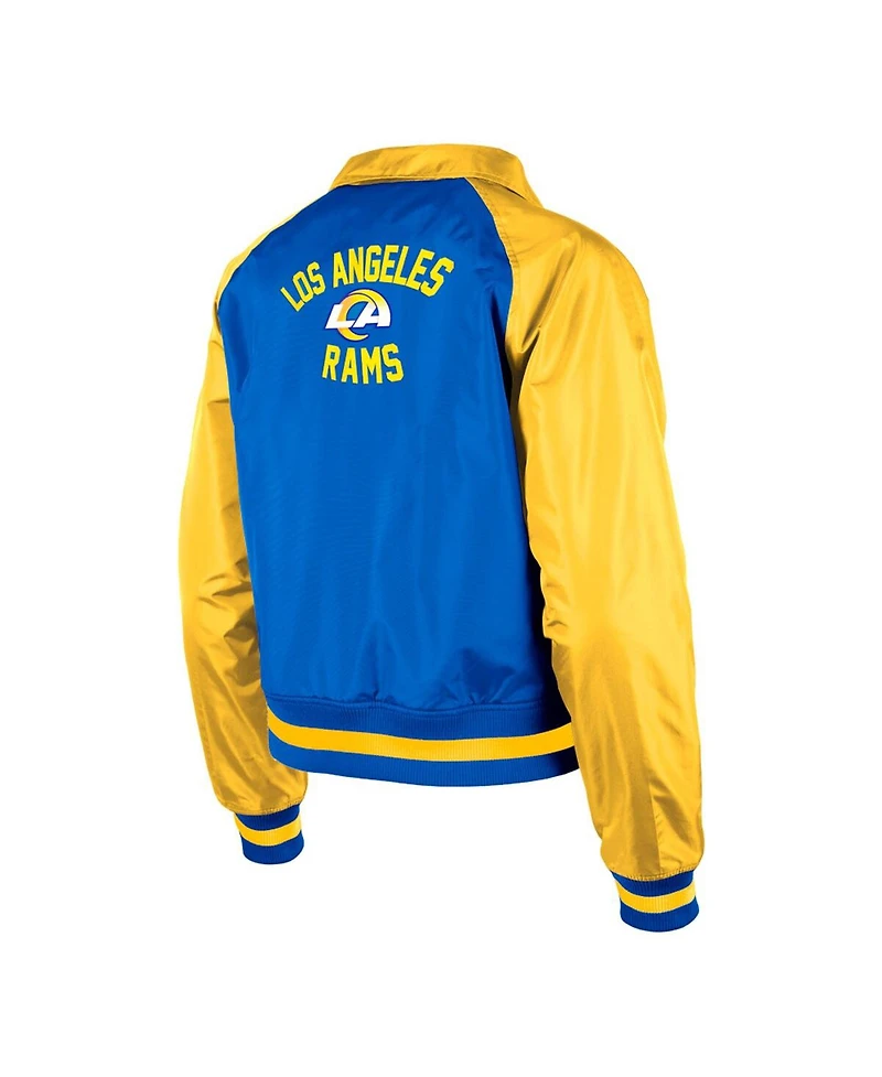Women's New Era Royal Los Angeles Rams Coaches Raglan Full-Snap Jacket