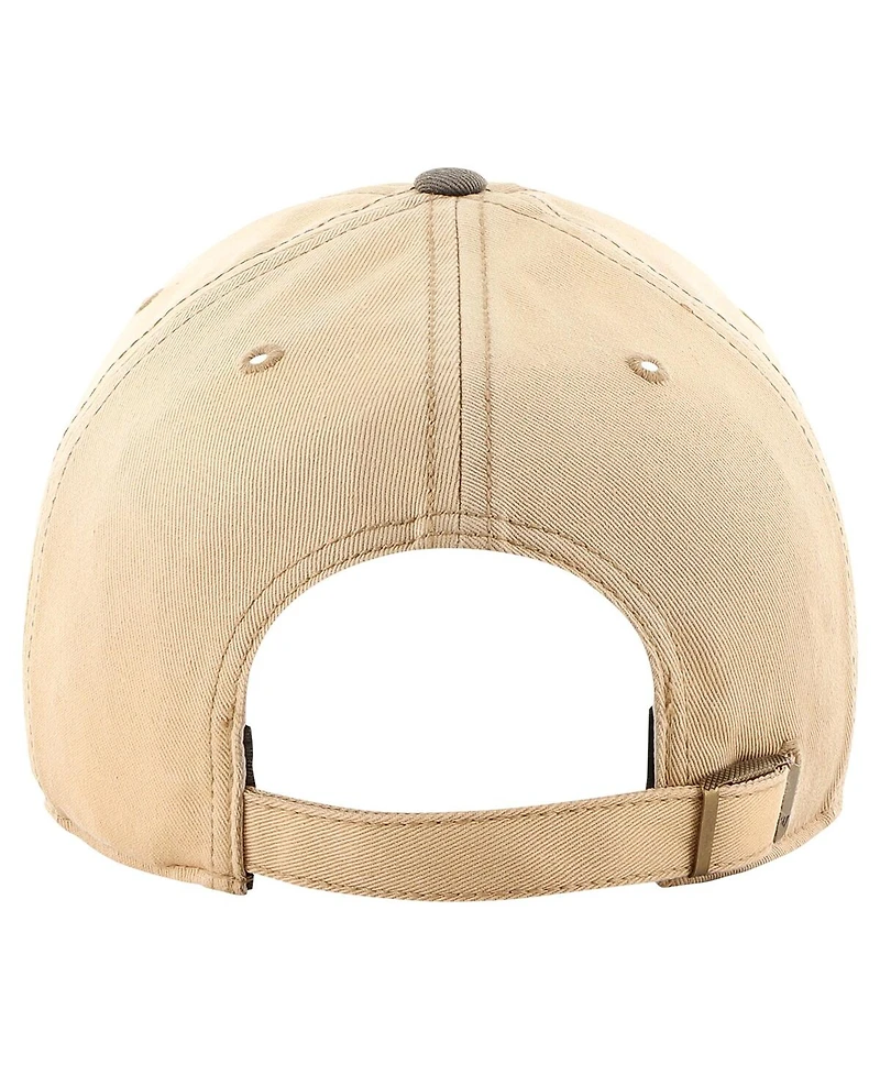 Men's '47 Brand Khaki, Black Distressed Pittsburgh Penguins Dusted Sedgwick Mvp Adjustable Hat