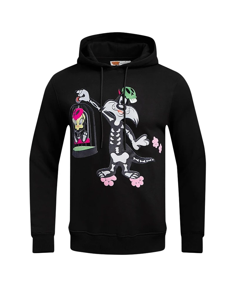 Men's and Women's Freeze Max Black Looney Tunes Sylvester & Tweety Skeleton Pullover Hoodie