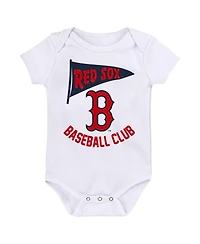 Baby Boys and Girls Fanatics Boston Red Sox Fan Pennant 3-Pack Bodysuit Set