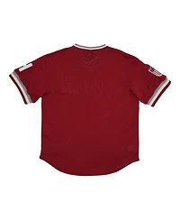 Men's Rings & Crwns Red Distressed Hilldale Club Mesh Replica V-Neck Jersey