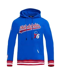 Men's Pro Standard Royal Philadelphia 76ers Script Tail Pullover Hoodie