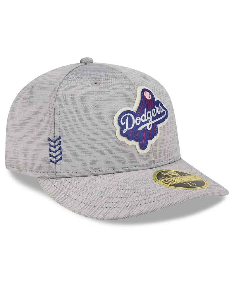 Men's New Era Gray Los Angeles Dodgers 2024 Clubhouse Low Profile 59FIFTY Fitted Hat
