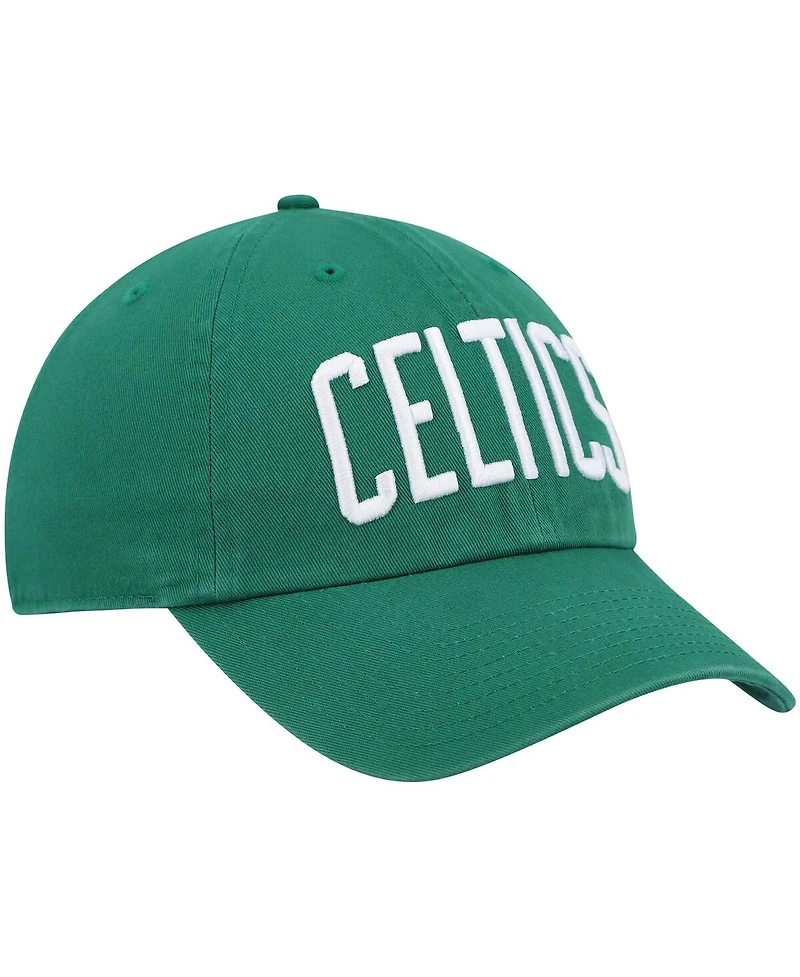 Men's '47 Brand Kelly Green Boston Celtics Clean Up Wordmark Adjustable Hat