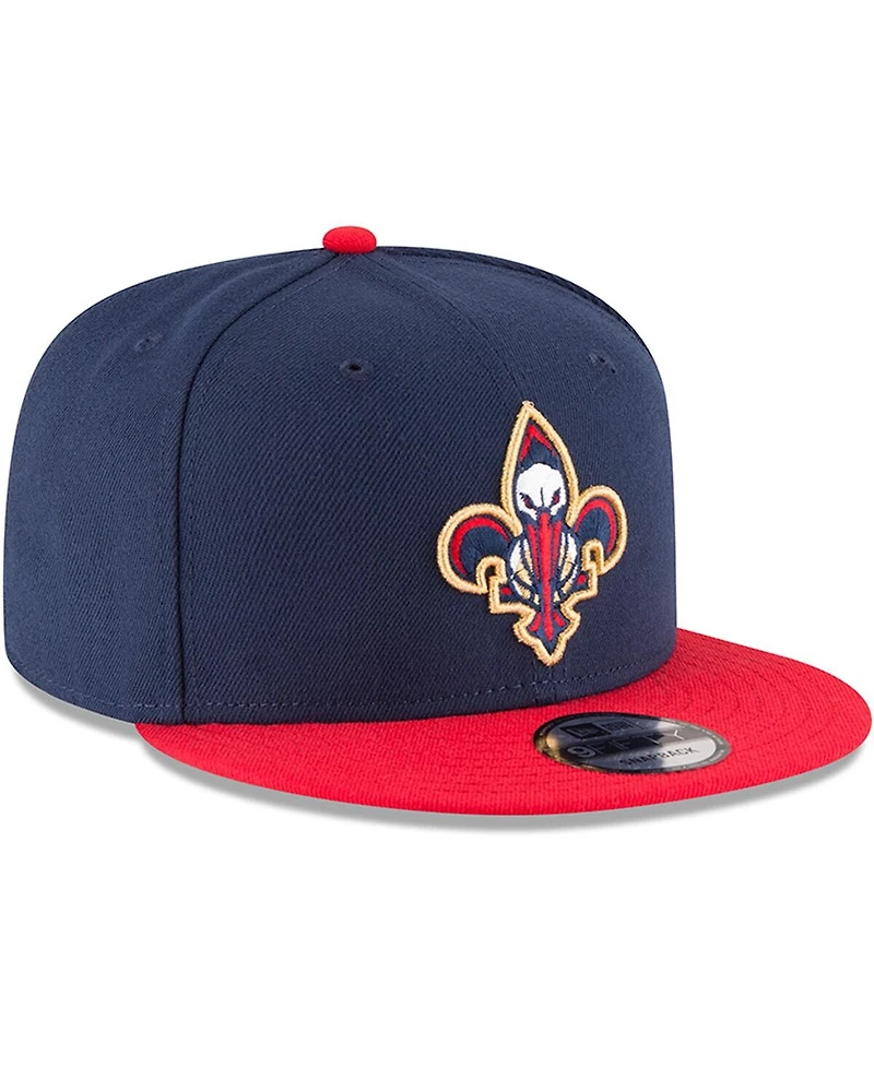 Men's New Era Navy, Red New Orleans Pelicans 2-Tone 9FIFTY Adjustable Snapback Hat