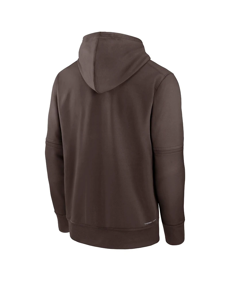 Men's Nike Brown San Diego Padres Authentic Collection Practice Performance Pullover Hoodie