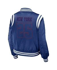 Women's Wear by Erin Andrews Royal New York Giants Bomber Full-Zip Jacket