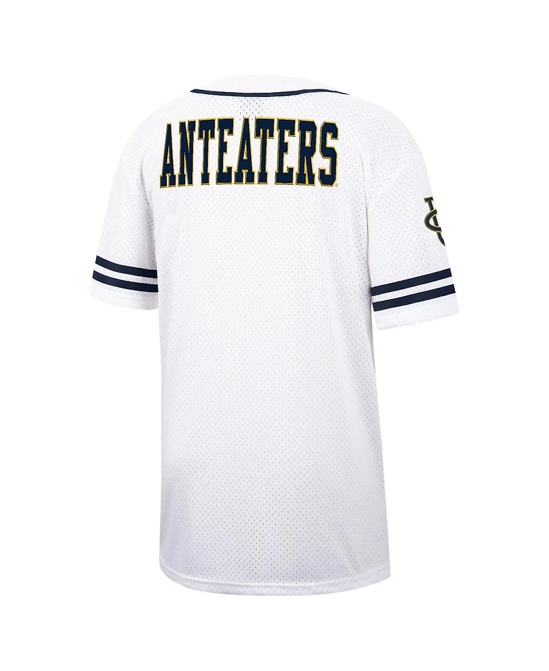 Men's Colosseum White Uc Irvine Anteaters Free Spirited Mesh Button-Up Baseball Jersey