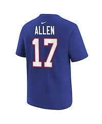 Big Boys Nike Josh Allen Royal Buffalo Bills Player Name and Number T-shirt