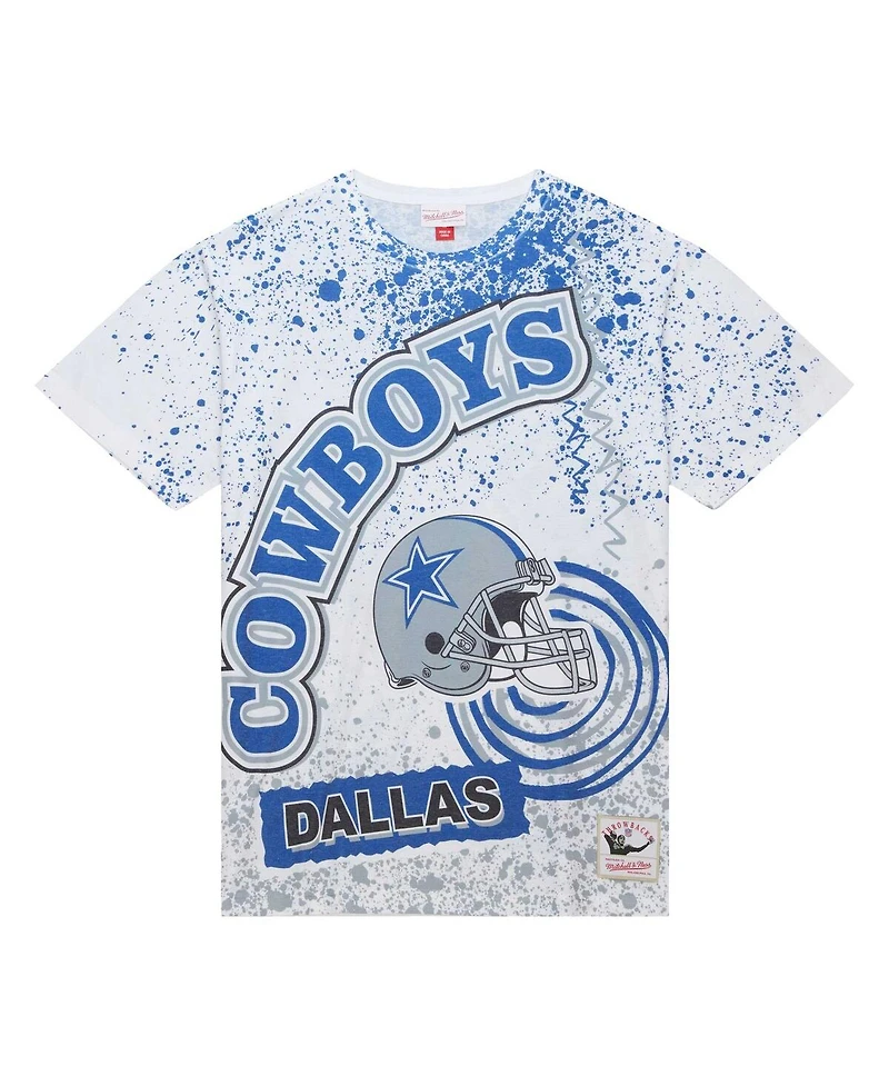 Men's Mitchell & Ness White Dallas Cowboys Team Burst Sublimated T-Shirt