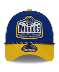 Men's New Era Royal, Gold Golden State Warriors 2024 Nba All-Star Game A-Frame 9FORTY Trucker Hat