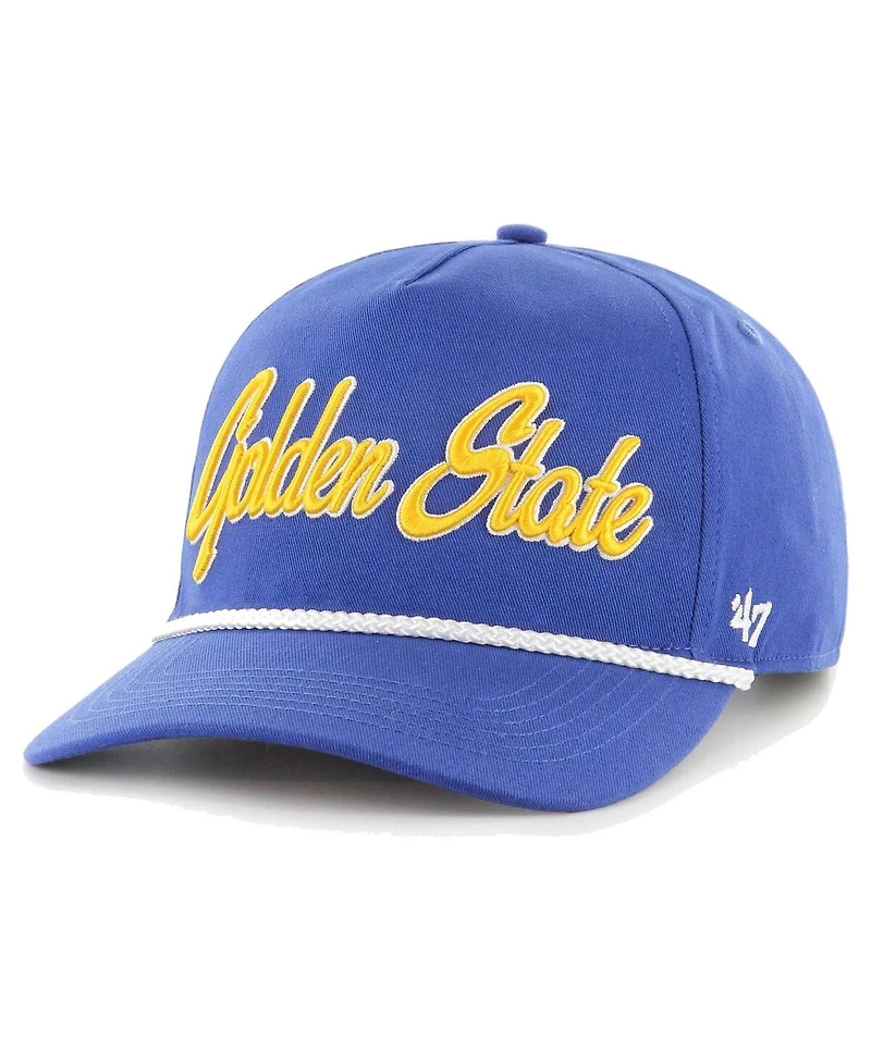 Men's '47 Brand Royal Golden State Warriors Overhand Logo Hitch Adjustable Hat