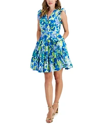 Taylor Women's Printed A-Line V-Neck Dress