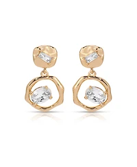 Ettika Organic Shape 18k Gold Plated Crystal Earrings