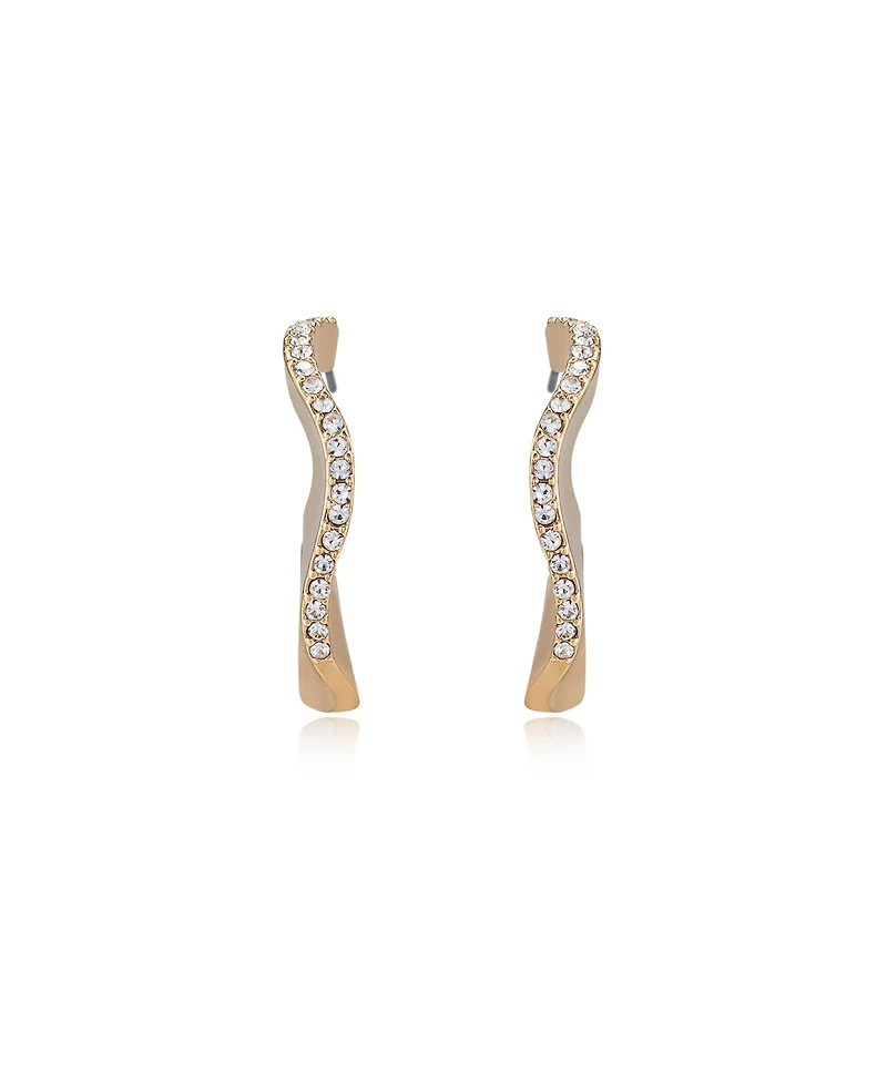 Ettika Ripple Pave 18k Gold Plated Hoops