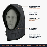 RefrigiWear Men's Iron-Tuff Snap-On Hood - Durable Winter Hood for Extreme Cold Weather Protection