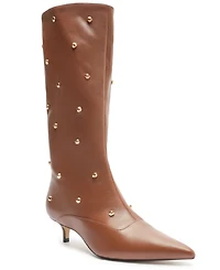 Arezzo Women's The Campaign Low Stiletto Calf Leather Boots