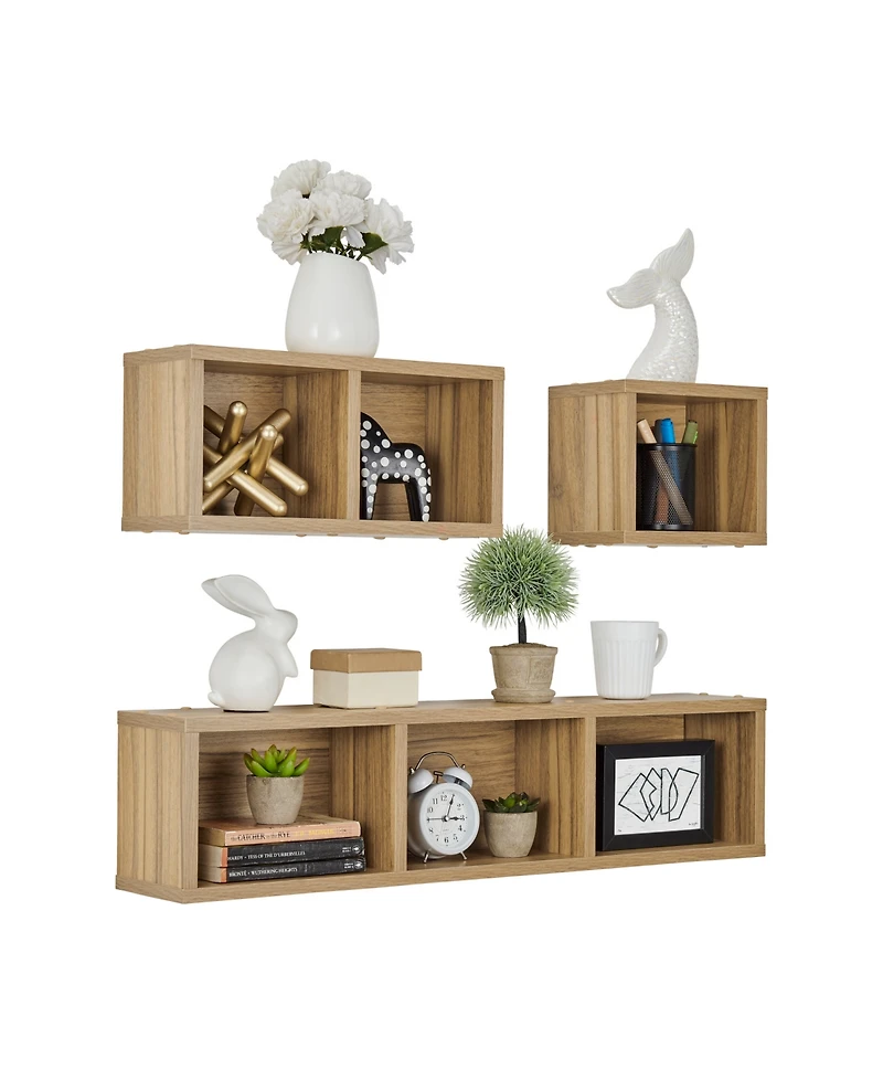 Danya B Bauhaus Floating Geometric Cubby Wall Shelves