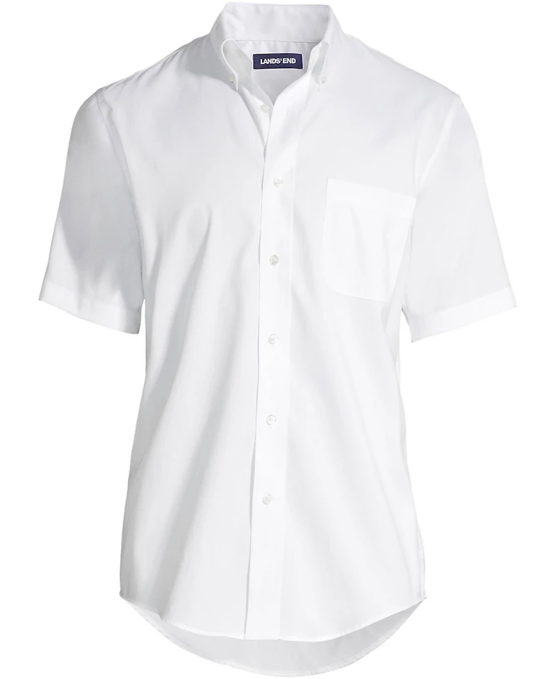 Lands' End Men's Short Sleeve No Iron Pinpoint Dress Shirt