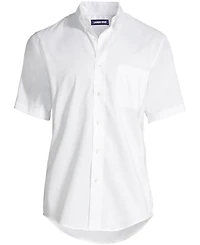 Lands' End Men's Short Sleeve No Iron Pinpoint Dress Shirt
