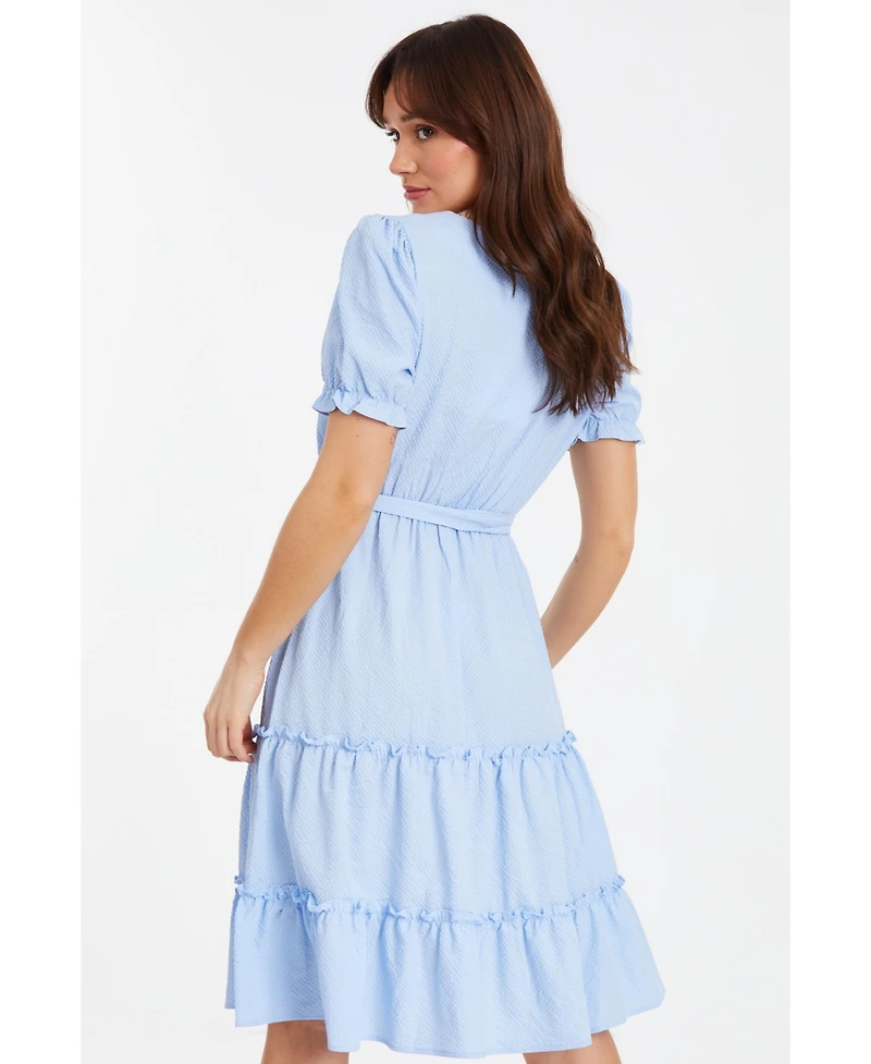 Quiz Women's Textured Frill Detail Midi Dress