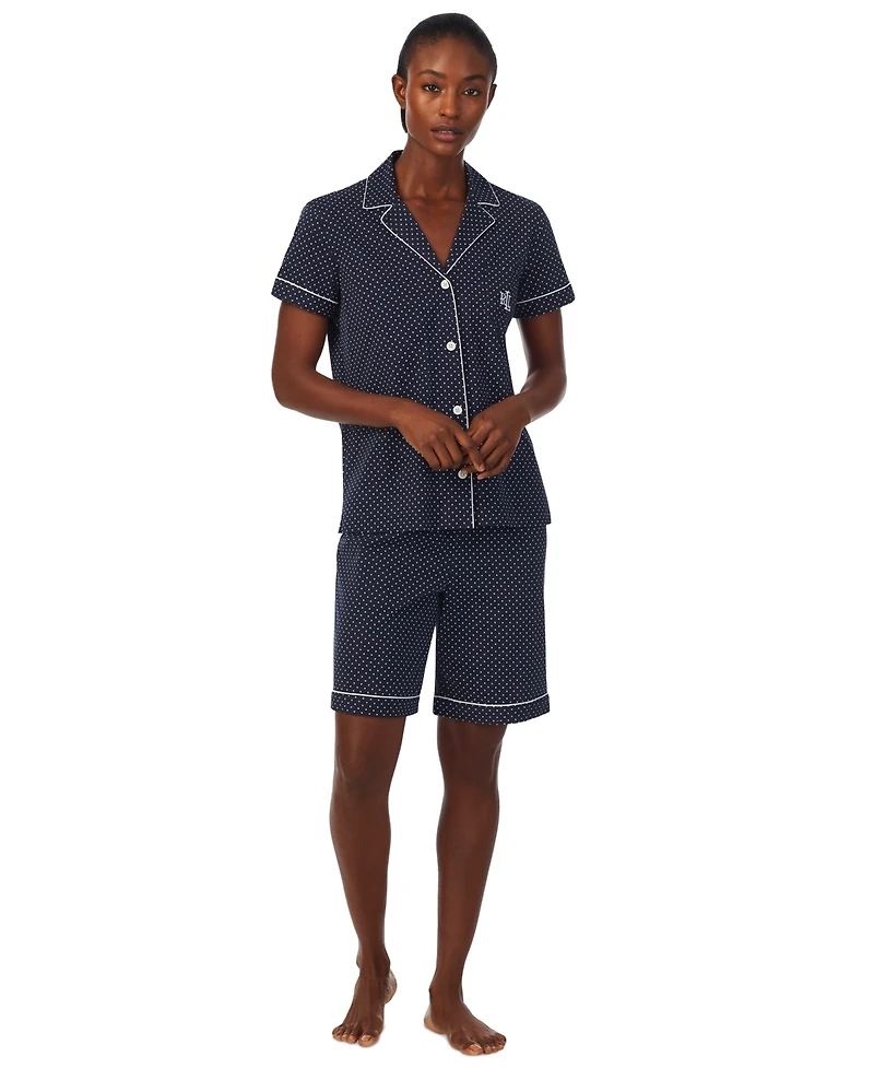 Lauren Ralph Lauren Women's 2-Pc. Notched-Collar Bermuda Pajamas Set