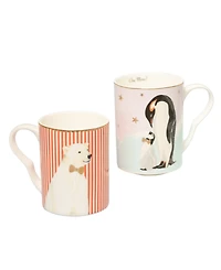 Yvonne Ellen Penguin and Polar Bear Mugs, Set of 2
