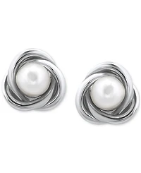Giani Bernini Cultured Freshwater Pearl (5mm) Love Knot Stud Earrings, Created for Macy's