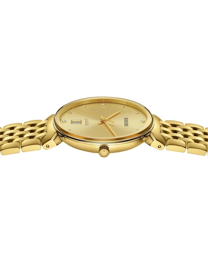 Rado Women's Swiss Florence Diamond (1/20 ct. t.w.) Gold Pvd Stainless Steel Bracelet Watch 38mm