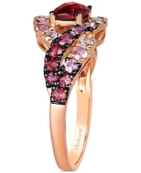 Le Vian Ombre Raspberry Rhodolite (1 ct. t.w.), Strawberry Ombre (1 ct. t.w.) & White Sapphire (1/6 ct. t.w.) Twist Ring in 14k Rose Gold