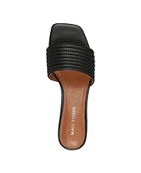 Marc Fisher Women's Casala Square Toe Slip-On Dress Sandals