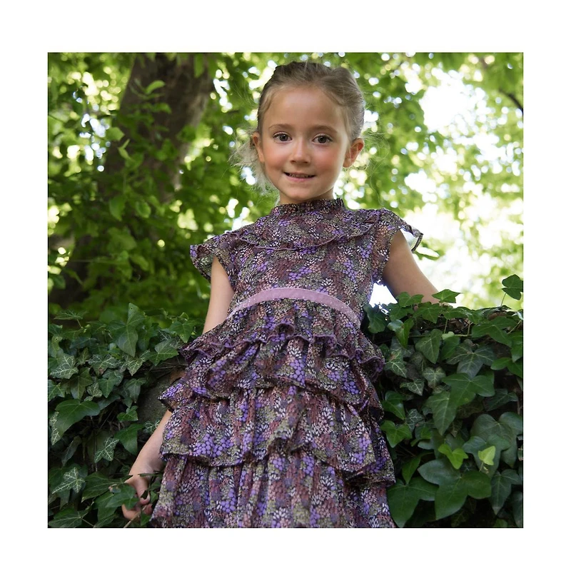 Child Serenity Floral Printed Chiffon Woven Dress