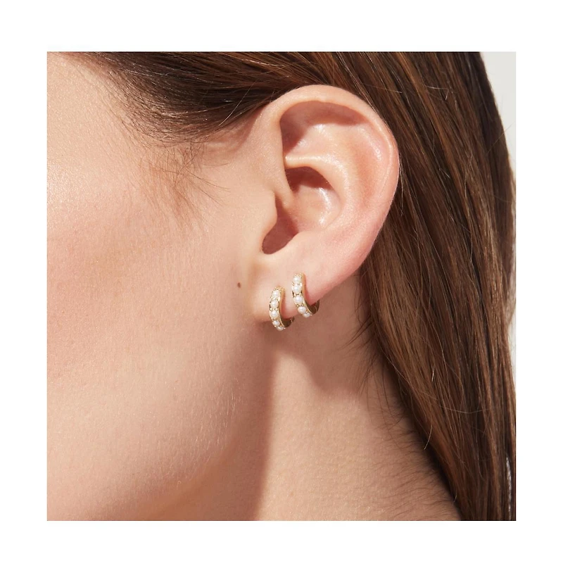 Ana Luisa Pearl Huggie Hoops - Ashley