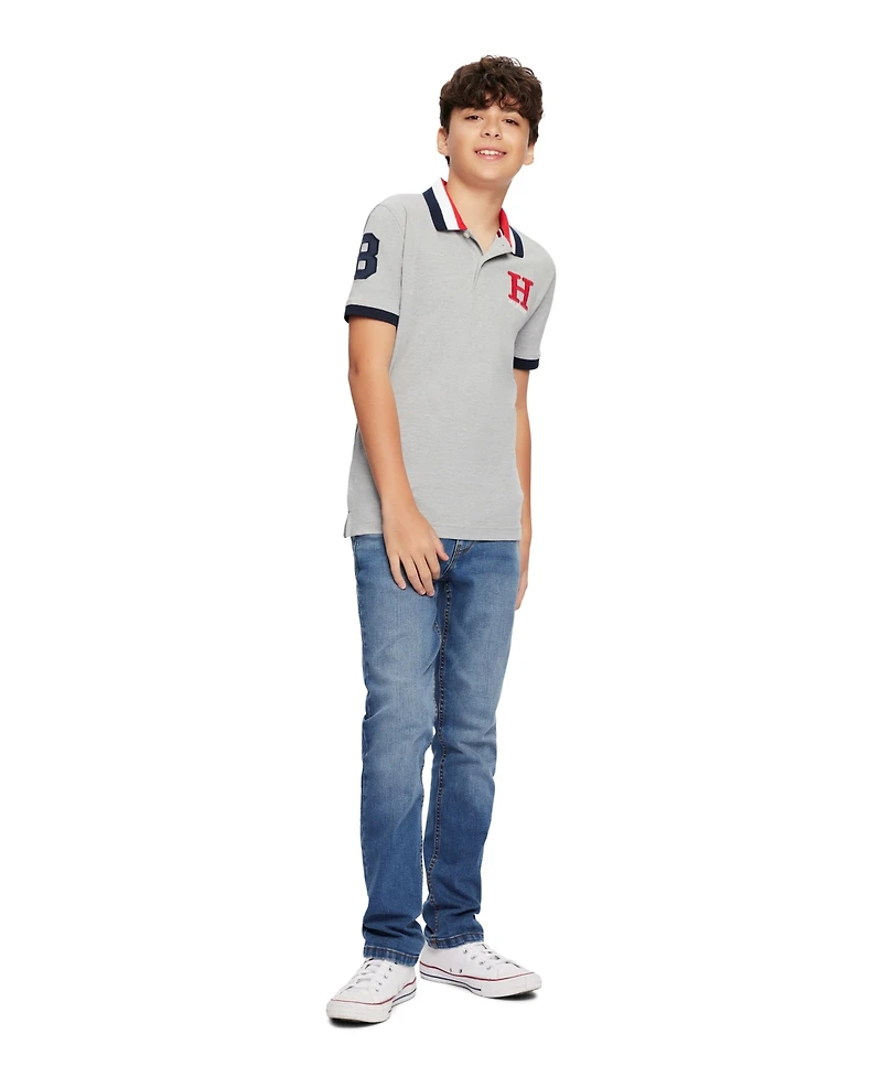 Tommy Hilfiger Toddler and Little Boys Striped Collar Embroidered Matt Polo
