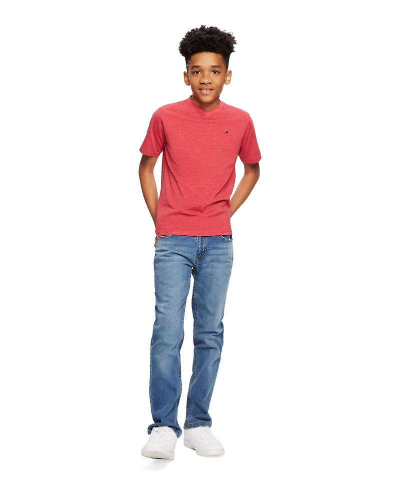 Tommy Hilfiger Toddler and Little Boys Embroidered Logo V-Neck Tee