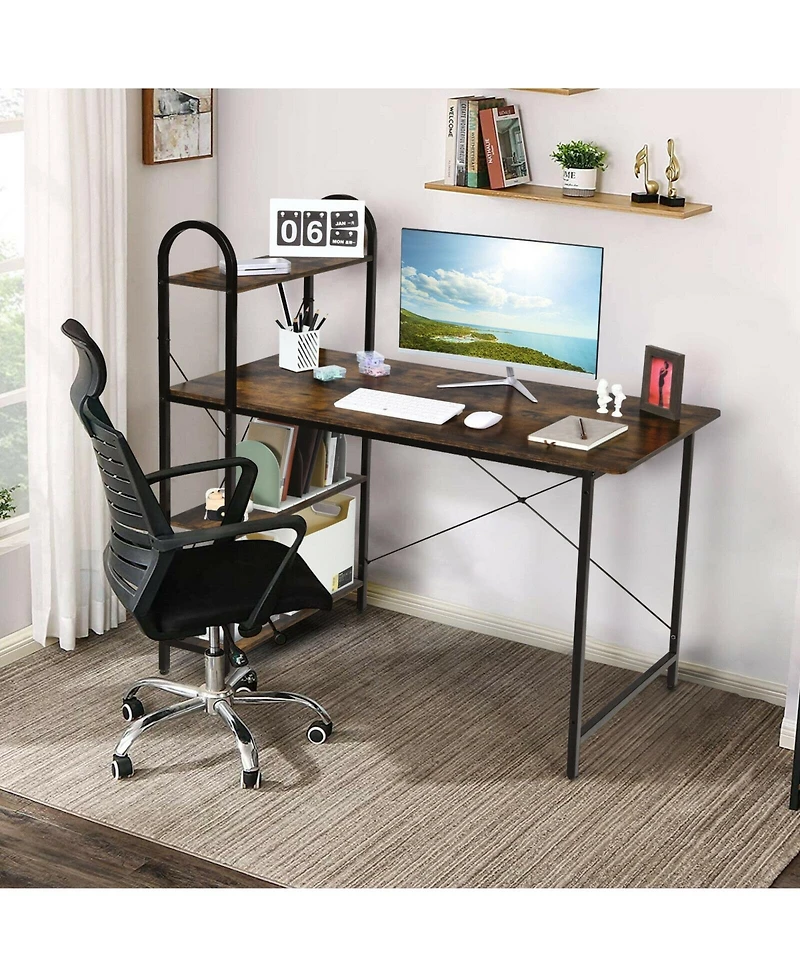 48-Inch Reversible Computer Desk with Storage Shelf