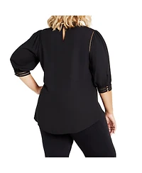 City Chic Plus Kiss Me Quick Elbow Sleeve Shirt