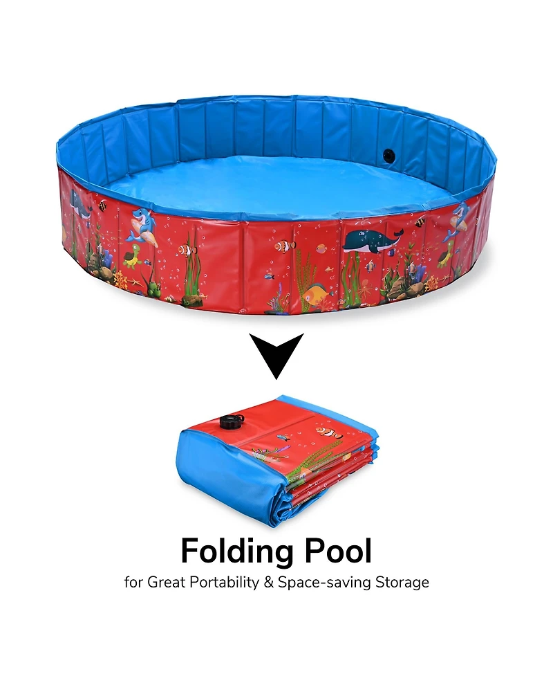 Foldable Pet Swimming Pool Anti-slip Pvc Portable Bath Tub for Dog Cat Outdoor