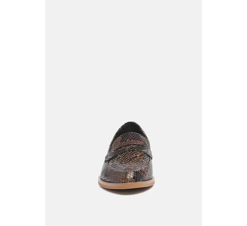 Womens Nadia Leather Penny Loafers