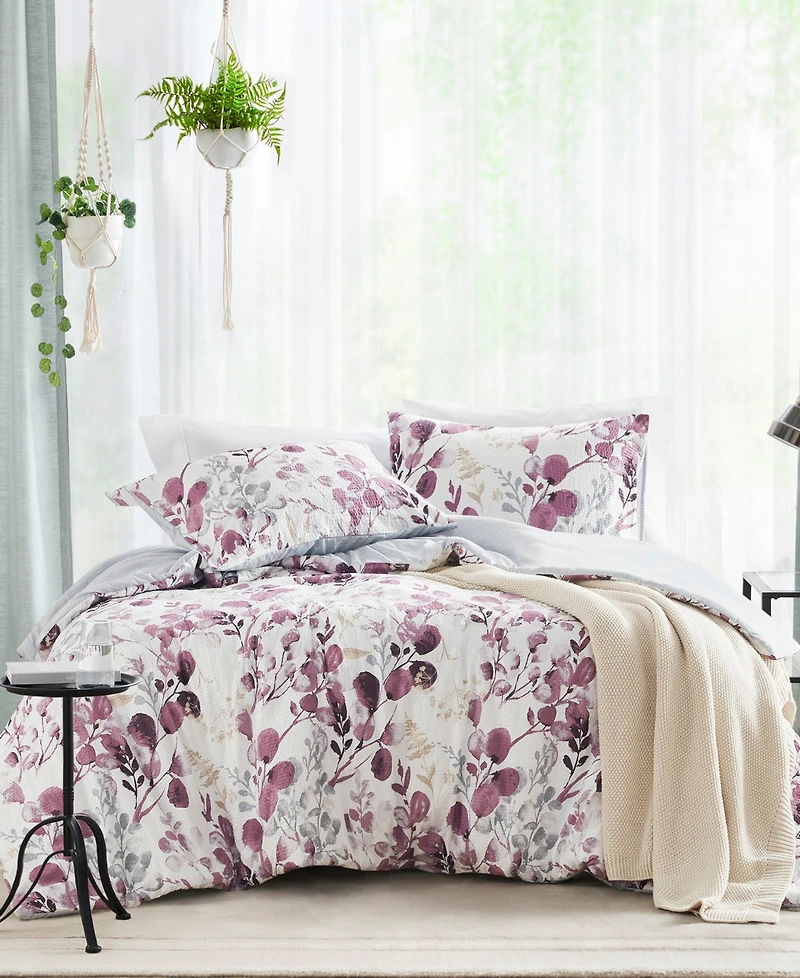 510 Design Gabby Reversible Floral Botanical Seersucker 3-Pc. Comforter Set, King/California King