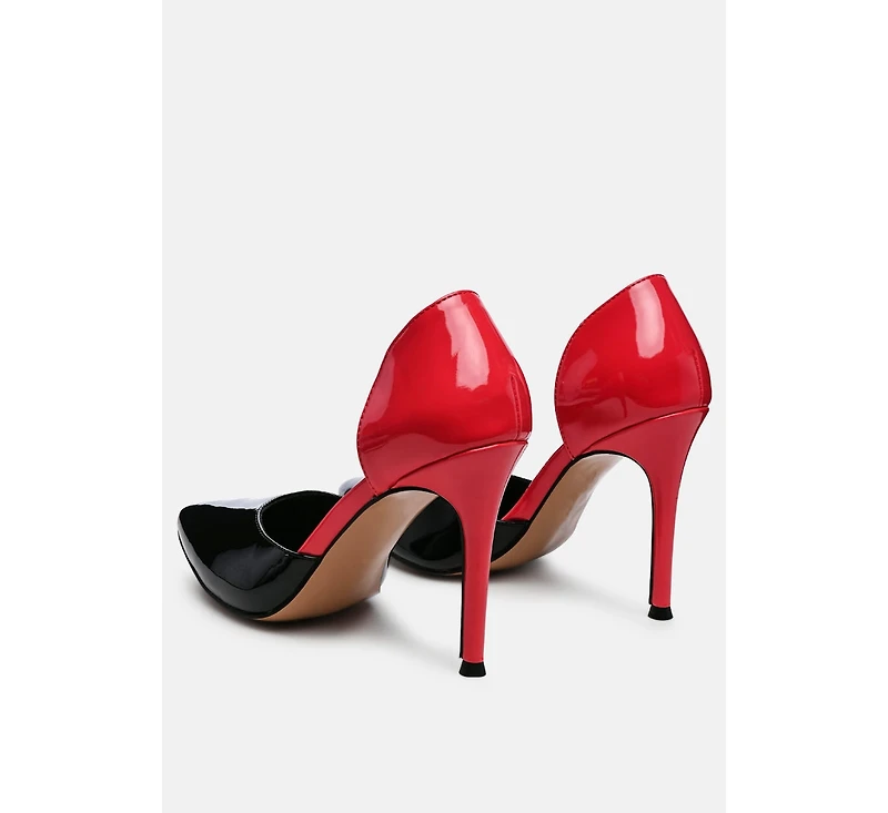 Candy Cane Patent Faux Leather High Heel Pumps