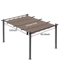 Aoodor Universal Pergola Canopy Replacement Retractable Rectangle Shade Fabric, for 13 x 10ft Pergola