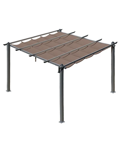 Aoodor Universal Pergola Canopy Replacement Retractable Shade Fabric, for 101.6"x101.6" Pergola - Brown