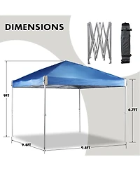 Aoodor 9.8'x9.8' Pop Up Canopy Tent with Roller Bag, Portable Instant Shade