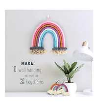 Diy Rainbow Yarn Bedroom Decor (Nursery Decor) makes one wall hanging rainbow & two keychains. Perfect kids crafts for girls age 8 13 years & gifts fo